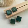 Pintura al óleo cuadrado onda de agua cóncavo resina parche accesorios diy aretes tocado botón mayoreo