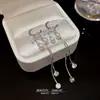 Brincos de Pérola Borboleta Elegantes Estilo Coreano Brincos Longos de Alto Padrão para Mulheres Nicho Acessível Luxo Versátil Brincos com Franjas