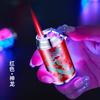 XC828-1 nuevo mini encendedor de lata de refresco con luces intermitentes, encendedor de plástico a prueba de viento para cigarrillos, juego para fumar al por mayor