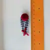 Estilo Coreano Xadrez Doce Menina Presilha de Cabelo Laço Vermelho Aveludado Menina Grampo Lateral Grampo Franja Acessórios de Cabelo