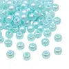 Contas acrílicas 8x6mm de quatro furos em cor sólida perolada, materiais para pulseiras, colares e acessórios de joias DIY feitos à mão