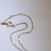 Pulsera de Plata de Ley S925 Bañada en Oro de 14K Simple Elegante Lujo Ligero Extremadamente Fina y Pequeña Cuentas de Grano de Oro Joyería de Mano Estilo Japonés y Coreano para Mujer