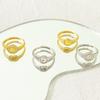 Anillo de reloj dorado nuevo transfronterizo estilo europeo y americano personalizado lujo ligero pareja anillo de dedo índice regalo de moda para el Día de San Valentín Qixi