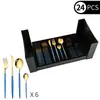 Amazon Juego de Cubiertos Portugueses de Acero Inoxidable de 24 Piezas Set de Regalo de Cubiertos Occidentales para Hotel Transfronterizo Cuchillo para Bistec, Tenedor y Cuchara