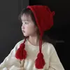 Gorro de Invierno para Bebé Tejido Lindo Estilo Coreano Dulce Floral con Orejeras Gorro Cálido Engrosado para Bebés y Niños Pequeños