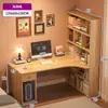 Escritorio para estudio en casa de estudiante, escritorio infantil con combinación de estantería, juego de escritorio y silla integrados, escritorio de escritura infantil simple para dormitorio