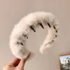 Linda diadema de felpa de dibujos animados para mujer, especialmente diseñada para lavarse la cara y aplicar mascarillas faciales, diadema de corona alta, lista para fotos, crea una atmósfera elegante