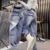 Jeans de Pierna Ancha Talla Grande para Mujer 2025 Nuevos de Primavera y Verano Pantalones Machete chica rellenita Adelgazantes Sueltos Estrechos Rectos