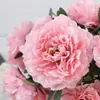 Buquê de Flores Artificiais de Peônia Estilo Europeu com 5 Cabeças para Decoração de Cena, Peônias Artificiais Realistas de Alta Qualidade para Celebrações