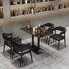 Sofá com Assento de Cartão, Mesa de Jantar com Cadeiras, Mesa Longa de Restaurante, Conjunto de Mesa e Cadeiras para Cafeteria, Loja de Sobremesas, Música e Chá com Leite, Certificado CE