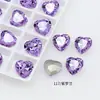 Dongzhou Crystal 12mm Forma de Corazón Pedrería de Vidrio con Base Puntiaguda Recubrimiento al Vacío Color Corazón Positivo Accesorios para Joyería DIY Personalización