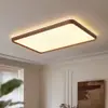 Iluminación Principal de Sala de Estar Estilo Mid-Century Faros Nuevo Estilo 2025 Lámpara de Techo Atmosférica Redonda Color Nogal Sala de Estar Dormitorio Principal