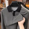 Estilo Old Money Otoño 2026 Nuevo Polo Delgado de Manga Larga para Hombre, Casual de Negocios, Atuendo para Papá de Mediana Edad
