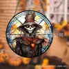 Apanhador de Sol de Acrílico de Halloween Aranha Abóbora Morcego Decoração de Jardim Pingente Atacado em Estoque