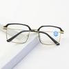Nuevas gafas de cejas de medio marco para hombres y mujeres con marco grande de metal, marco de gafas anti-luz azul, se pueden equipar con gafas de presbicia para miopía.
