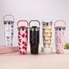 Bolsa Cruzada de Gran Capacidad 30oz Taza para Coche Impresa en 3D Termo de Acero Inoxidable de Doble Capa Taza para Beber con Doble Popote