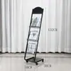 Estante para armazenamento de catálogos e jornais, porta-revistas, estante para livros e jornais, expositor de chão, porta-folhetos e documentos, clipe de expositor de publicidade