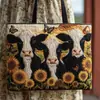 2026 Nueva Serie Transfronteriza de Vacas Vaca Estampado Digital Bolso de Hombro Acolchado de Moda