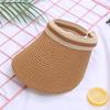 Sombrero de paja de copa vacía sombrero de sol de verano diadema deportiva ocio sombrero de sol viaje a la playa sombrero fresco puede ser moda para padres e hijos