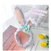 Diadema de Conejo de Dibujos Animados Linda Orejas Largas de Conejo Banda para el Cabello para Lavarse la Cara Diadema de Animales para Fotos de Niños en el Zoológico Adorno de Cabeza de Peluche Femenino