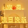 Luces de Letras de Feliz Cumpleaños Cadena de Luces LED Decoración de Escena Palabra Señal Maletero Accesorios para Proponer Atmósfera