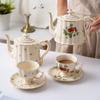 Terno de xícara de café vintage de cerâmica estilo europeu, xícara de chá da tarde britânica, decoração de xícara e pires de bar de restaurante francês