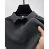 Comércio Exterior Fornecimento Direto Estilo Americano Camiseta de Seda de Gelo Manga Curta Masculina Verão Casual Camisa Polo Lapela de Negócios Respirável Tamanho Plus Manga Meia