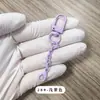 Fecho de porta pequeno de liga de zinco colorida pintada de 3 pontas com corrente de quatro seções e fecho lagosta de 14 mm para acessórios, chaveiros e pingentes