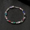 Yunjin suministro transfronterizo joyería de color en forma de cruz circón de siete colores pulsera europea y americana 11 colores opcionales pulsera para damas