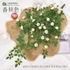 Planta Suspensa Videira Flor de Rosa Artificial Planta Verde Plástico Flor Artificial Videira Decoração Exibição Interna Flor Suspensa Parede Planta Suspensa de Parede