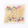 Contas de Madeira Multicoloridas Contas Galvanizadas Palitos de Frutas Descartáveis 100 Peças/Pacote Fabricante Garfos de Frutas Criativos Palitos de Bambu Amazon