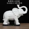 Par de Elefantes Absorbentes de Cerámica con Trompa Enrollada Decoración para Sala de Estar Balcón Feng Shui Decoración de Elefante de Porcelana Blanca