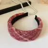 Diadema de Lana a Cuadros Rojos para Navidad y Año Nuevo Estilo Coreano Estilo Pequeño Fragante Diadema de Ala Ancha Pasador de Lujo Ligero de Gama Alta para Mujeres