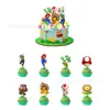 Bolo de Aniversário Tema Mario Quente Cartão Grande Cartão Pequeno