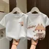Camiseta Manga Curta Infantil 2026 Verão Novo Estilo Meninas Desenho Animado Estilosa Meia Manga Crianças Fina Gola Redonda Manga Curta Top t