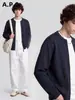 Ropa de hombre APO Suéter cárdigan de lujo transfronterizo para hombre, corte relajado, estilo "old money", tejido de punto holgado y versátil de manga larga