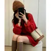 Suéter tejido casual de principios de otoño para mujer, nuevo estilo coreano de otoño, top holgado de manga larga de alta gama