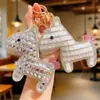 Lindo Llavero de Muñeca Pony de Diamante Dibujo Animado Creativo Llavero de Coche Colgante de Bolso de Moda Regalo Venta al por Mayor