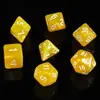 Set de dados de RPG de mesa colorido con múltiples caras, incluyendo Clash of Clans, Cthulhu y Dungeons & Dragons de 8, 10, 12 y 20 caras (Juego de 7 piezas).