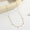 Colar Versátil de Aço Titânio Estilo Europeu e Americano Gota d'Água para Mulheres, Corrente de Clavícula Corrente de Suéter Design de Nicho de Luxo Leve Joias Novas da Moda