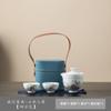 Conjunto de Chá de Viagem com Uma Bule e Duas Xícaras, Conjunto de Porcelana Branca de Serviço Rápido, Adequado para Acampamento ao Ar Livre, Presentes Corporativos, Presentes Práticos para Clientes