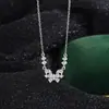 Collar de mariposa de ensueño de plata pura 999 para mujer, nueva cadena elegante para la clavícula estilo coreano, gargantilla con colgante de diseño nicho