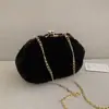 Bolso de concha de un solo hombro, bolso de felpa de invierno, bolso pequeño de cadena, nuevo modelo 2026, bolso de mano con clip, bolso cruzado para el día a día