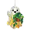 Atrapasol Halloween Nuevo Producto Transfronterizo Fantasma Lindo Acrílico Fantasma 2D Decoración Colgante para Ventana de Jardín Decoración del Hogar