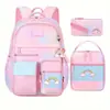 Mochila Escolar Transfronteiriça, Mochila Escolar Infantil, Mochila de Três Peças Ultra-Leve Redutora de Peso para Alunos do Ensino Fundamental para Meninas