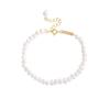 136 Estilo coreano INS Nicho Luz Design de luxo minimalista All-match Natural Pearl Pulseira Sterling Silver S925 Textura feminina