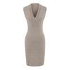 Vestido Tejido Ajustado a la Cadera Estilo Diosa Elegante de Alta Gama Deseo Puro Moda Cuello en V Adelgazante de Cintura Sexy Falda Corta para Mujer