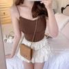 Camisola Pura Sexy Estilo Cremoso Cinturón para Mujer Almohadilla en el Pecho Primavera y Verano Interior Ajustado Adelgazante Base Top Versátil de Moda