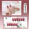 Variedad de Manicuras Impresas Portátiles, Parches Reutilizables de Uñas Postizas en Caja, Patrón de Cuadros Terminado