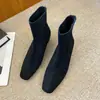 Botines para Mujer F999-1 Para Exterior Cierre Trasero Tacón Grueso Bota Corta Adelgazantes Arrugados Acumulados Botines para Mujer Otoño